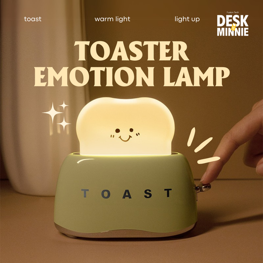 TOASTER EMOTION LAMP | Cute Adjustable LED Night Light for Bedroom & Desk | Perfect Decorative Gift | MINNIE DESK