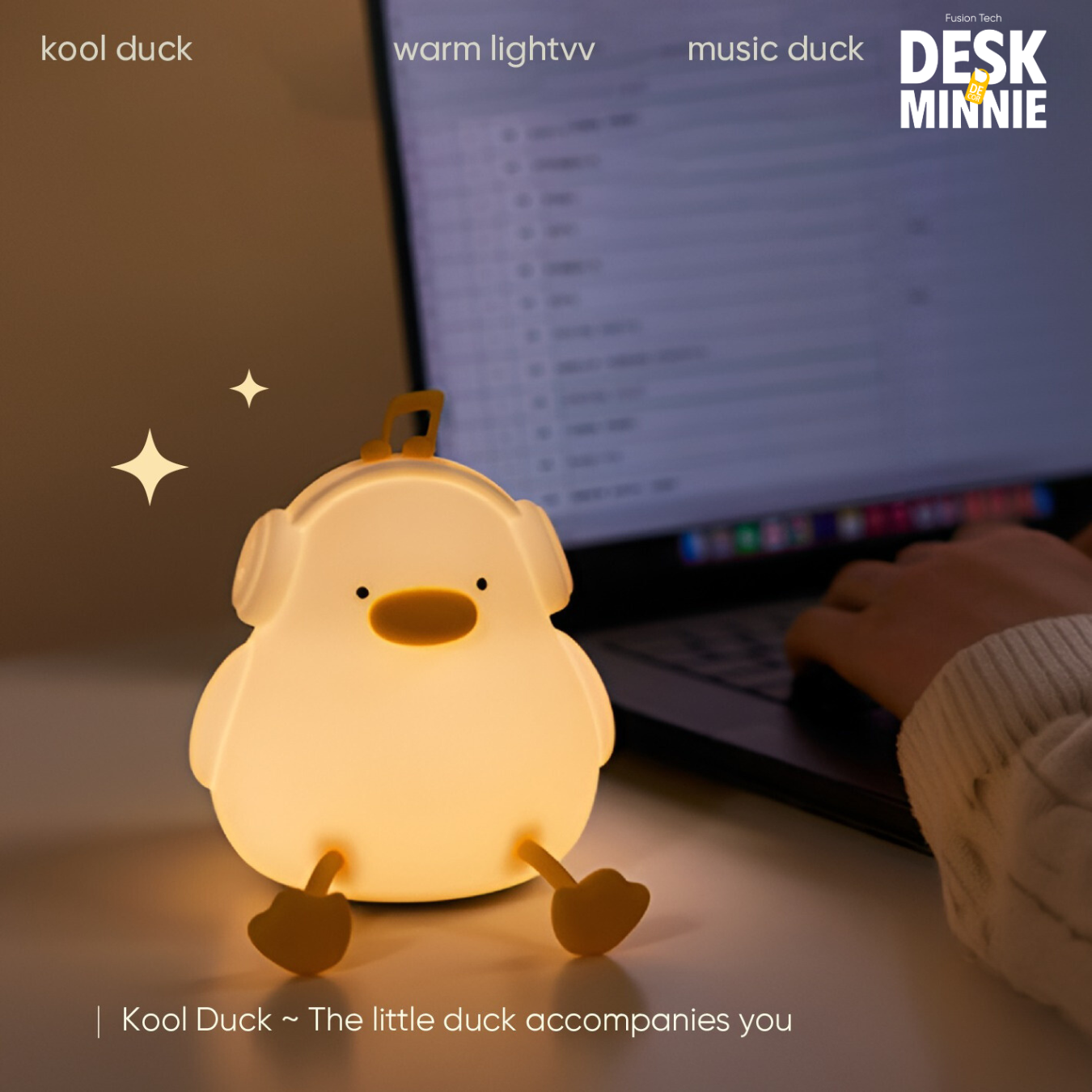 KOOL DUCK PHONE STAND LIGHT | Silicone USB Duck Night Light Featuring Phone Holder for Bedroom | Best Decorative Accessories | MINNIE DESK