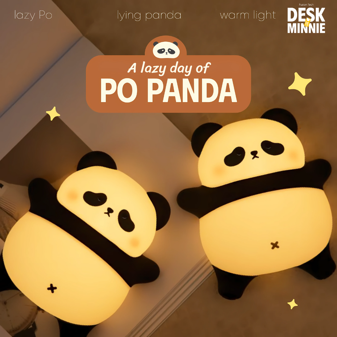 PO PANDA NIGHT LIGHT | Cute USB LED Night Light Lamp for Bedroom | Best Decorative Accessories | MINNIE DESK