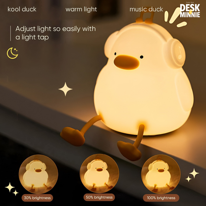 KOOL DUCK PHONE STAND LIGHT | Silicone USB Duck Night Light Featuring Phone Holder for Bedroom | Best Decorative Accessories | MINNIE DESK