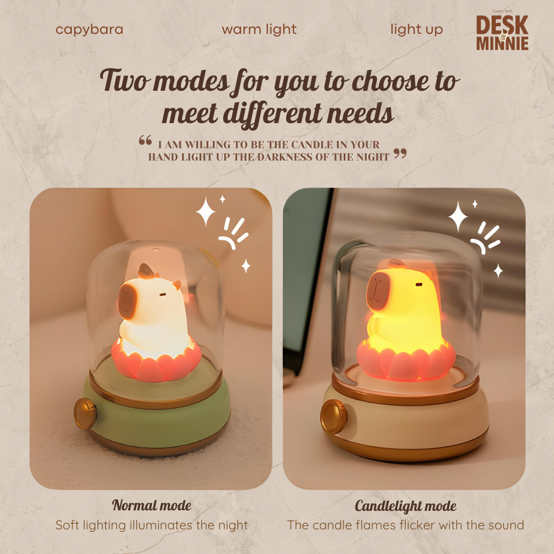 CAPYBARA NIGHT LIGHT | Cozy, Decorative, and Eye-Friendly Lighting for a Relaxing Ambiance | Best Decorative Accessories | MINNIE DESK