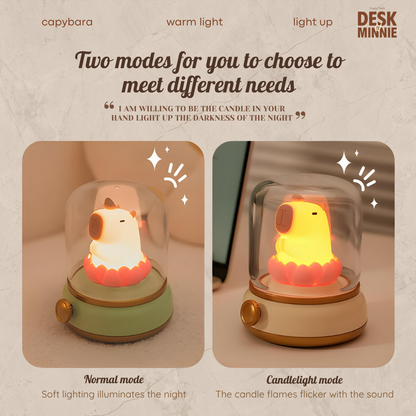 CAPYBARA NIGHT LIGHT | Cozy, Decorative, and Eye-Friendly Lighting for a Relaxing Ambiance | Best Decorative Accessories | MINNIE DESK