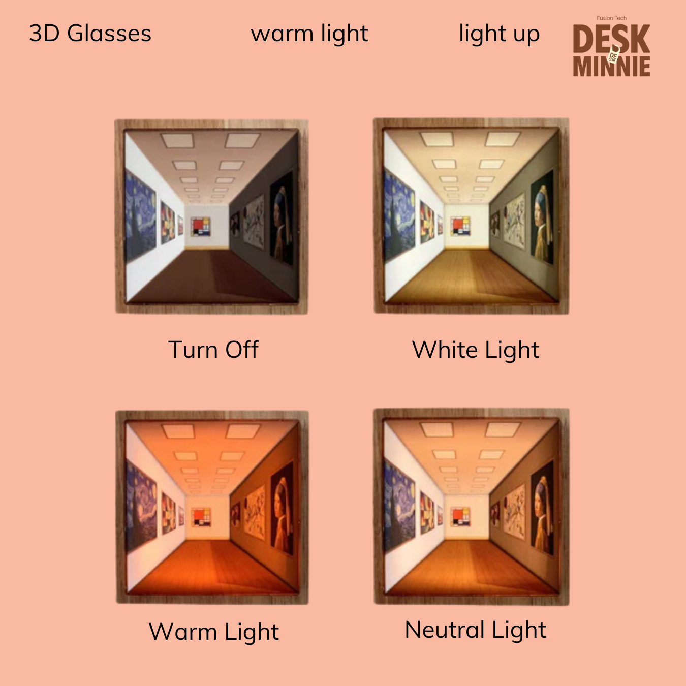 3D Glasses-Free Gallery Optical Illusion Wall Lamp & Night Light