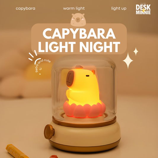 CAPYBARA NIGHT LIGHT | Cozy, Decorative, and Eye-Friendly Lighting for a Relaxing Ambiance | Best Decorative Accessories | MINNIE DESK