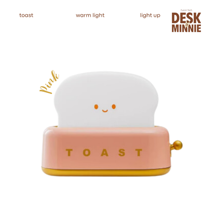 HAPPY TOAST NIGHT LIGHT | Cute USB LED Night Light Lamp for Bedroom | Best Decorative Accessories | MINNIE DESK