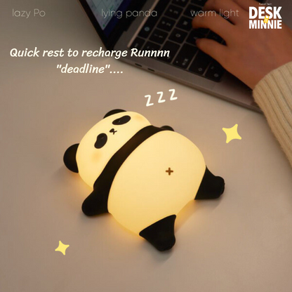 PO PANDA NIGHT LIGHT | Cute USB LED Night Light Lamp for Bedroom | Best Decorative Accessories | MINNIE DESK