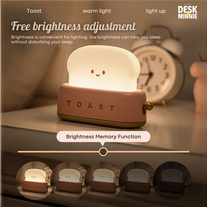 HAPPY TOAST NIGHT LIGHT | Cute USB LED Night Light Lamp for Bedroom | Best Decorative Accessories | MINNIE DESK