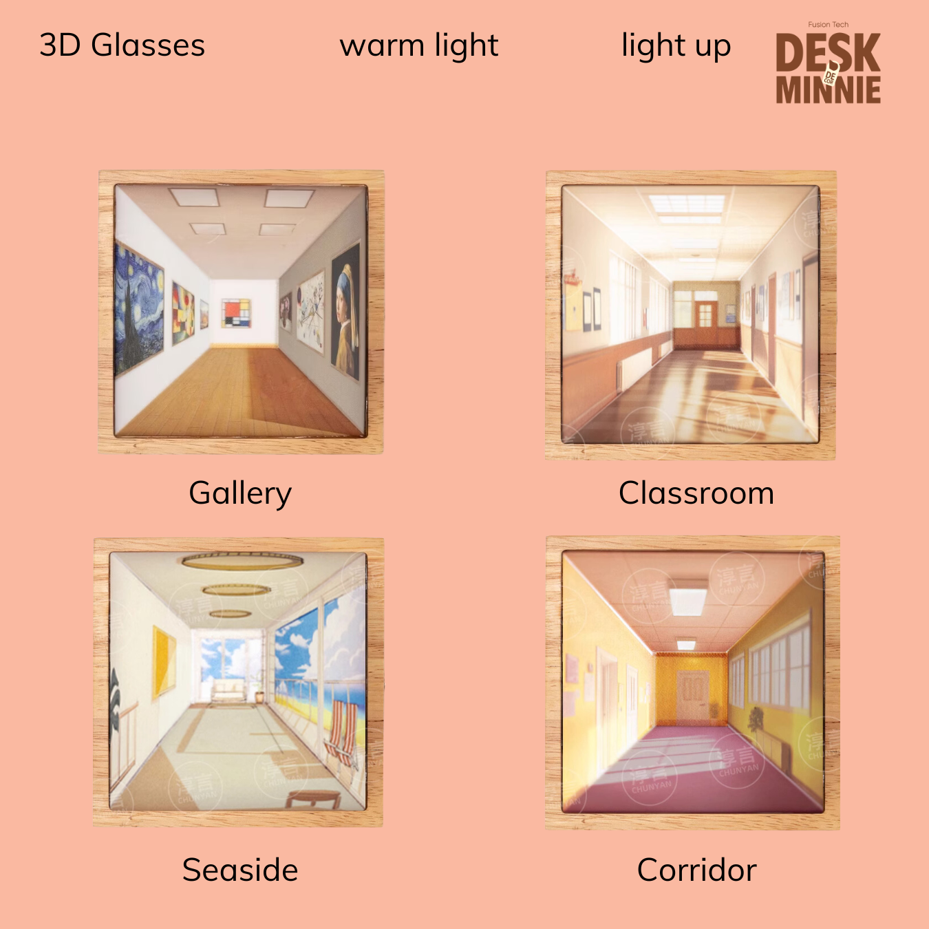 3D Glasses-Free Gallery Optical Illusion Wall Lamp & Night Light