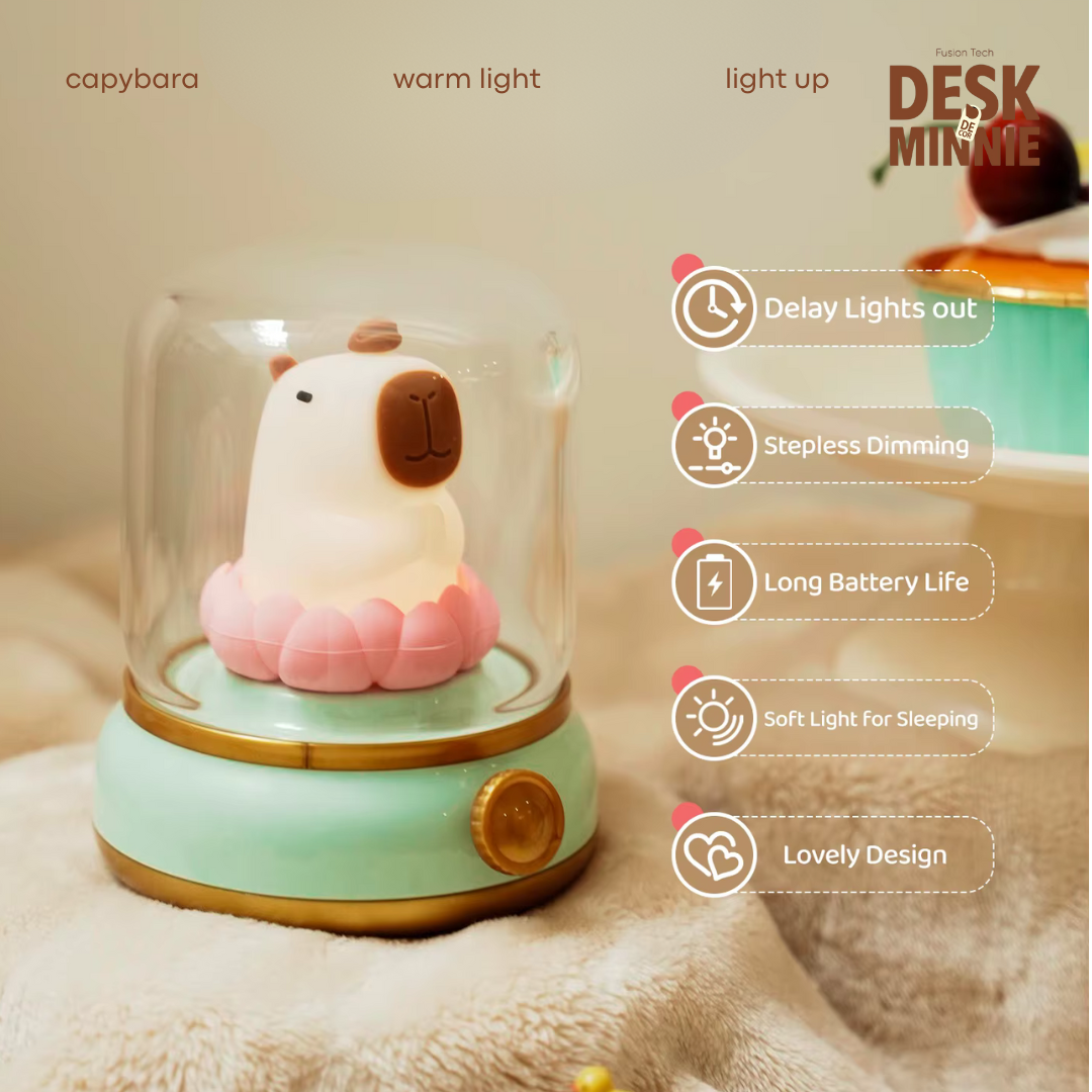 CAPYBARA NIGHT LIGHT | Cozy, Decorative, and Eye-Friendly Lighting for a Relaxing Ambiance | Best Decorative Accessories | MINNIE DESK