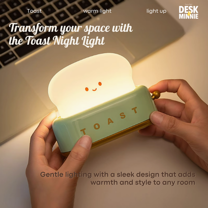 HAPPY TOAST NIGHT LIGHT | Cute USB LED Night Light Lamp for Bedroom | Best Decorative Accessories | MINNIE DESK