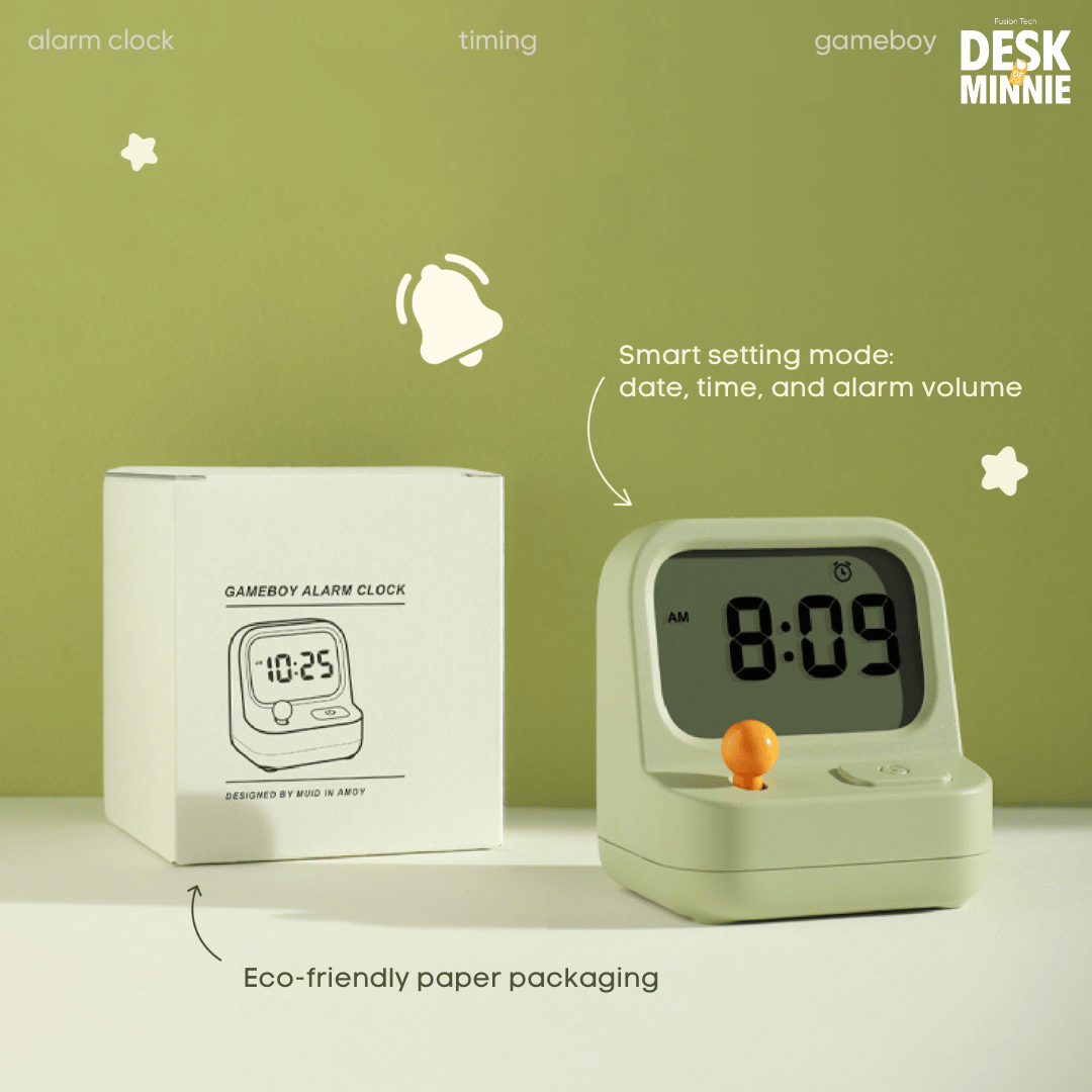 GAMEBOY ALARM CLOCK | LED Smart Table Alarm Clock for Morning Alerts And Reminder | Best Decorative Accessories | MINNIE DESK