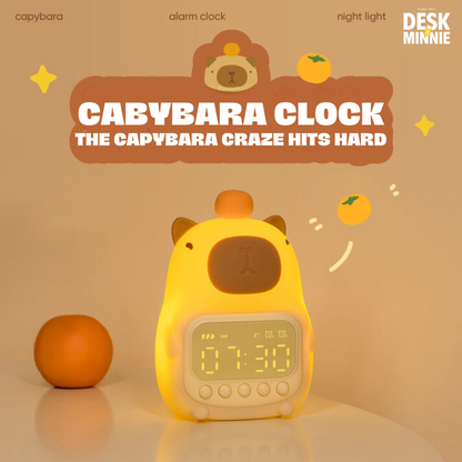 CABYPARA CLOCK | Cute Multi-Functional Clock with LED Night Light for Bedroom | Best Decorative Accessories | MINNIE DESK