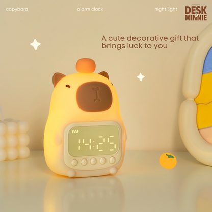 CABYPARA CLOCK | Cute Multi-Functional Clock with LED Night Light for Bedroom | Best Decorative Accessories | MINNIE DESK