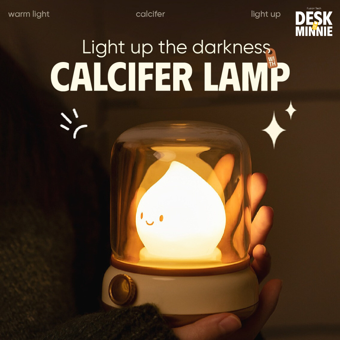 CALCIFER NIGHT LIGHT | Cute USB LED Night Light Lamp for Bedroom | Best Decorative Accessories | MINNIE DESK