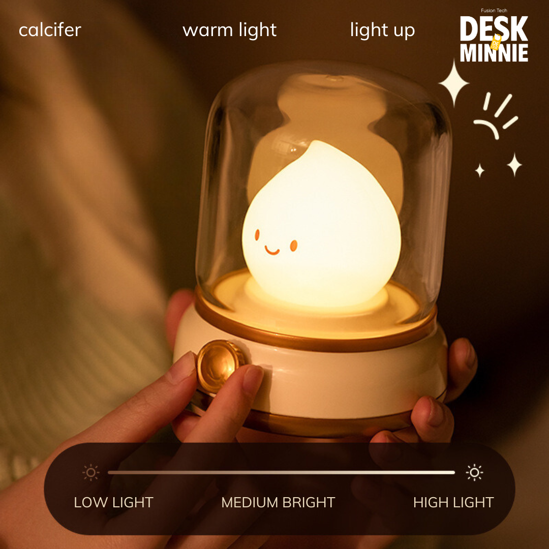 CALCIFER NIGHT LIGHT | Cute USB LED Night Light Lamp for Bedroom | Best Decorative Accessories | MINNIE DESK